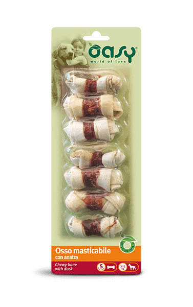 Oasy Snack per Cani Osso Masticabile con Anatra Taglia S 85g-1