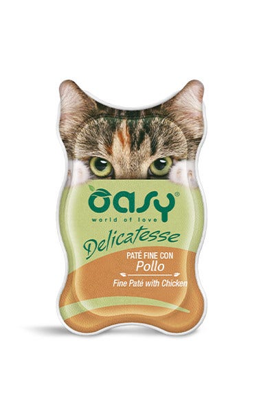 Oasy Wet Cat Paté Fine Con Pollo Cibo Umido Per Gatti Adulti 85g-1