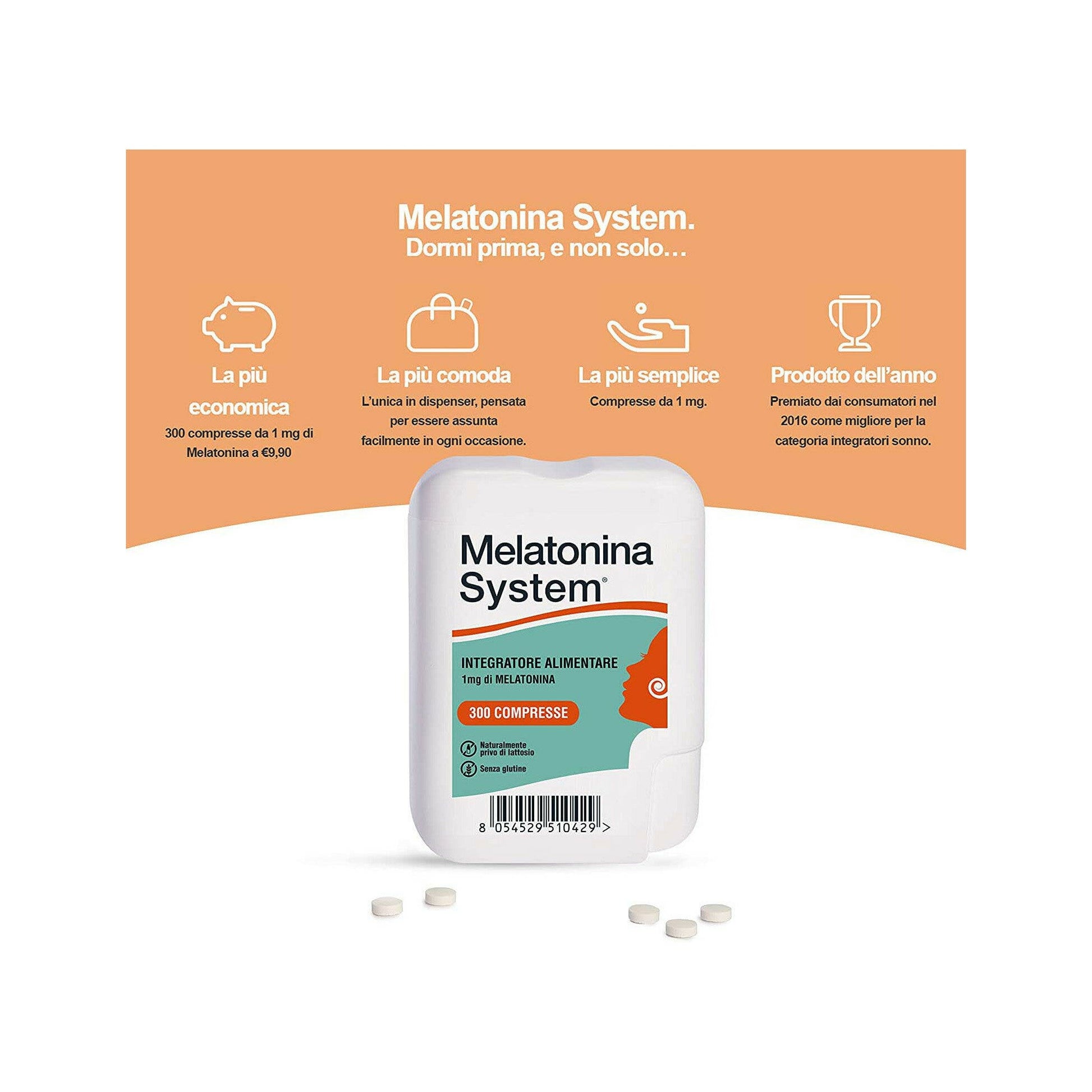 Melatonina System 300 Compresse 1mg-3
