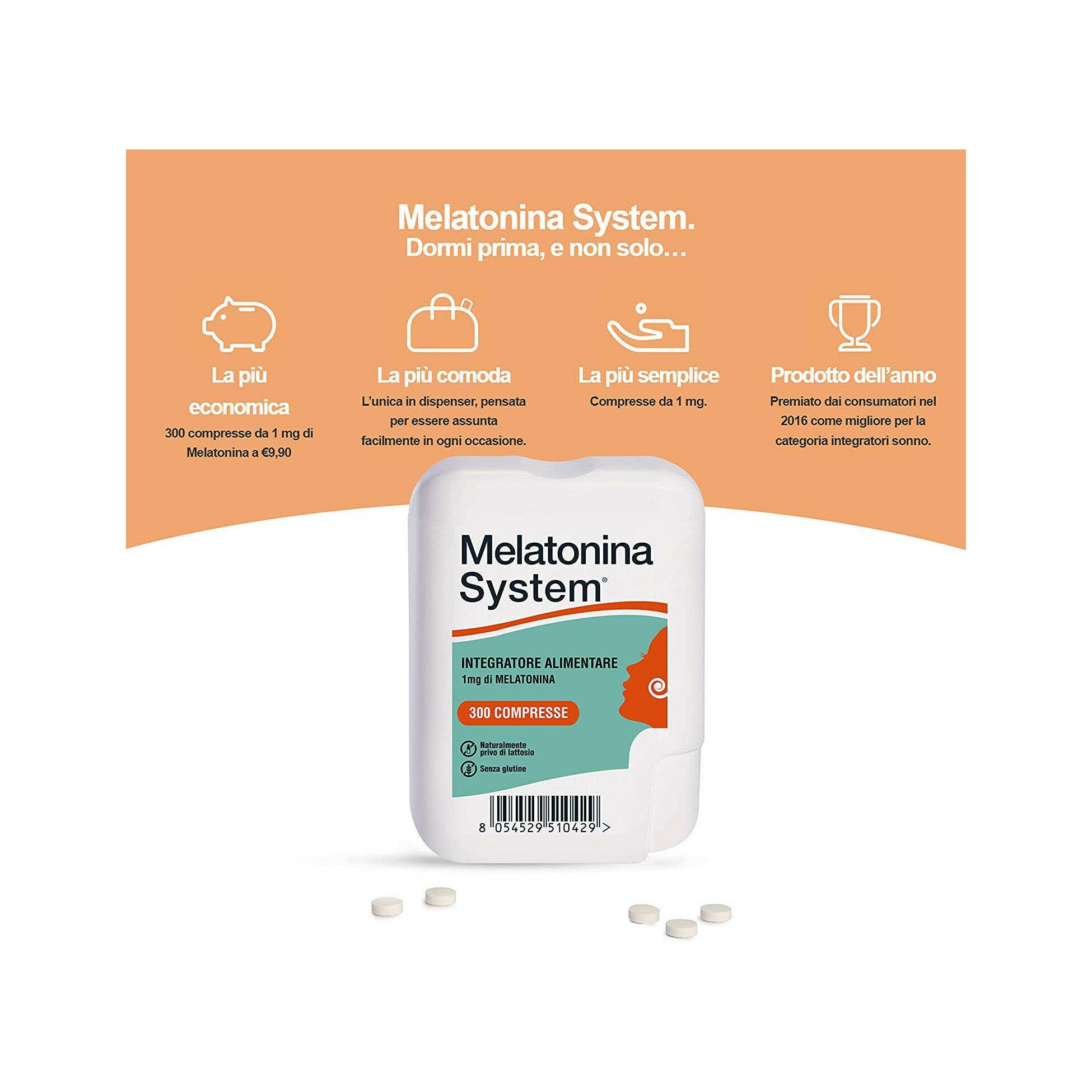 Melatonina System 300 Compresse 1mg-3
