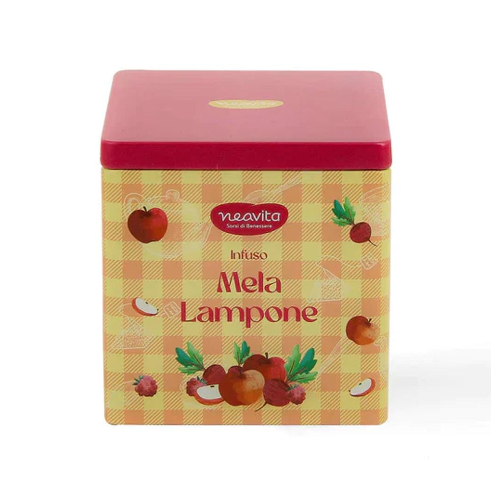 Neavita Infuso Mela E Lampone Bio 10 Filtroscrigno In Square Tin Happy Fruits Giallo-1