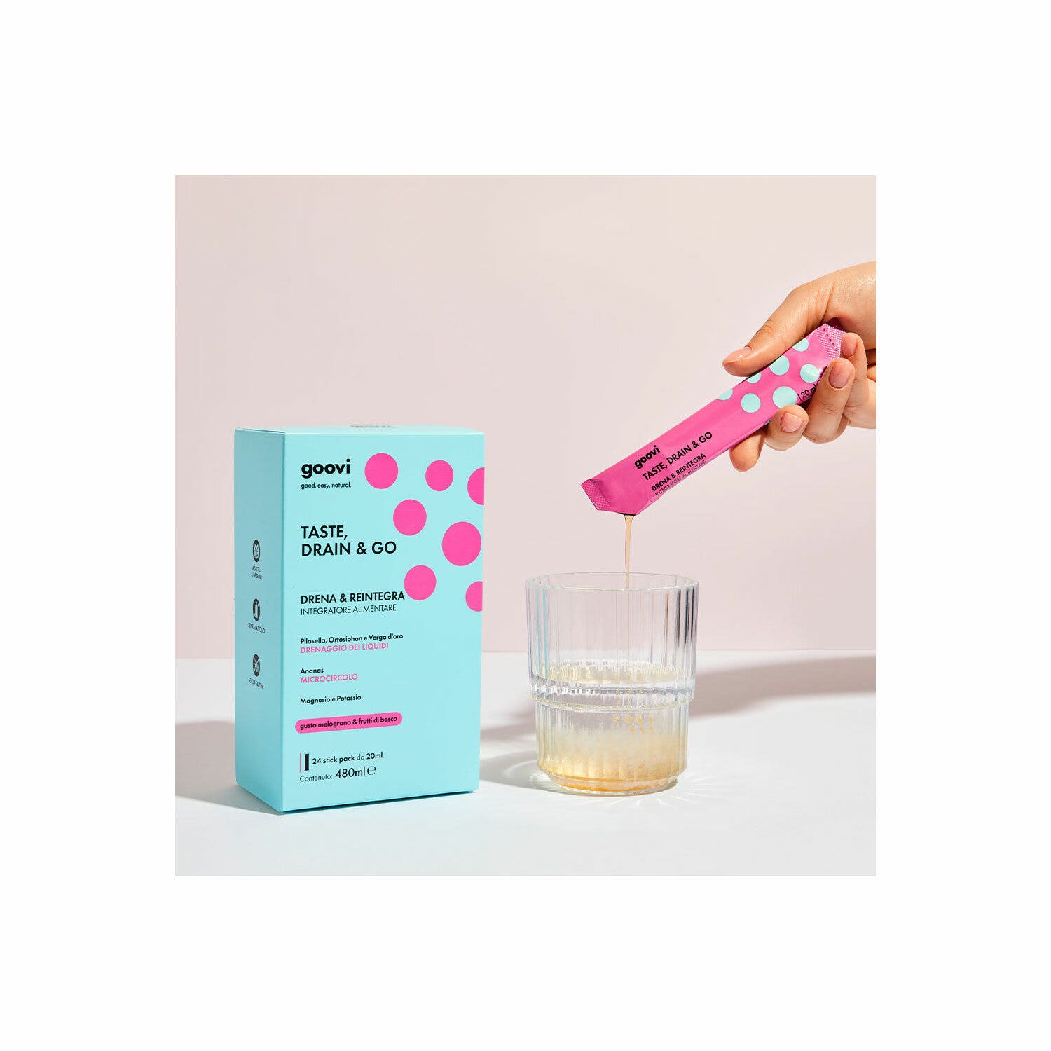 Goovi Taste Drain & Go Drenante Melograno e Frutti Di Bosco 24 Stick-3