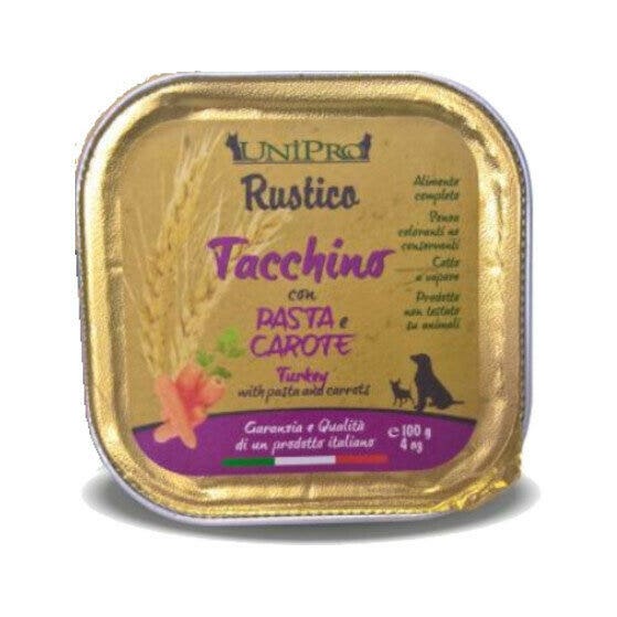 Unipro Rustico Cibo Umido Tacchino Con Pasta E Carote Per Cani Vaschetta 100g-1