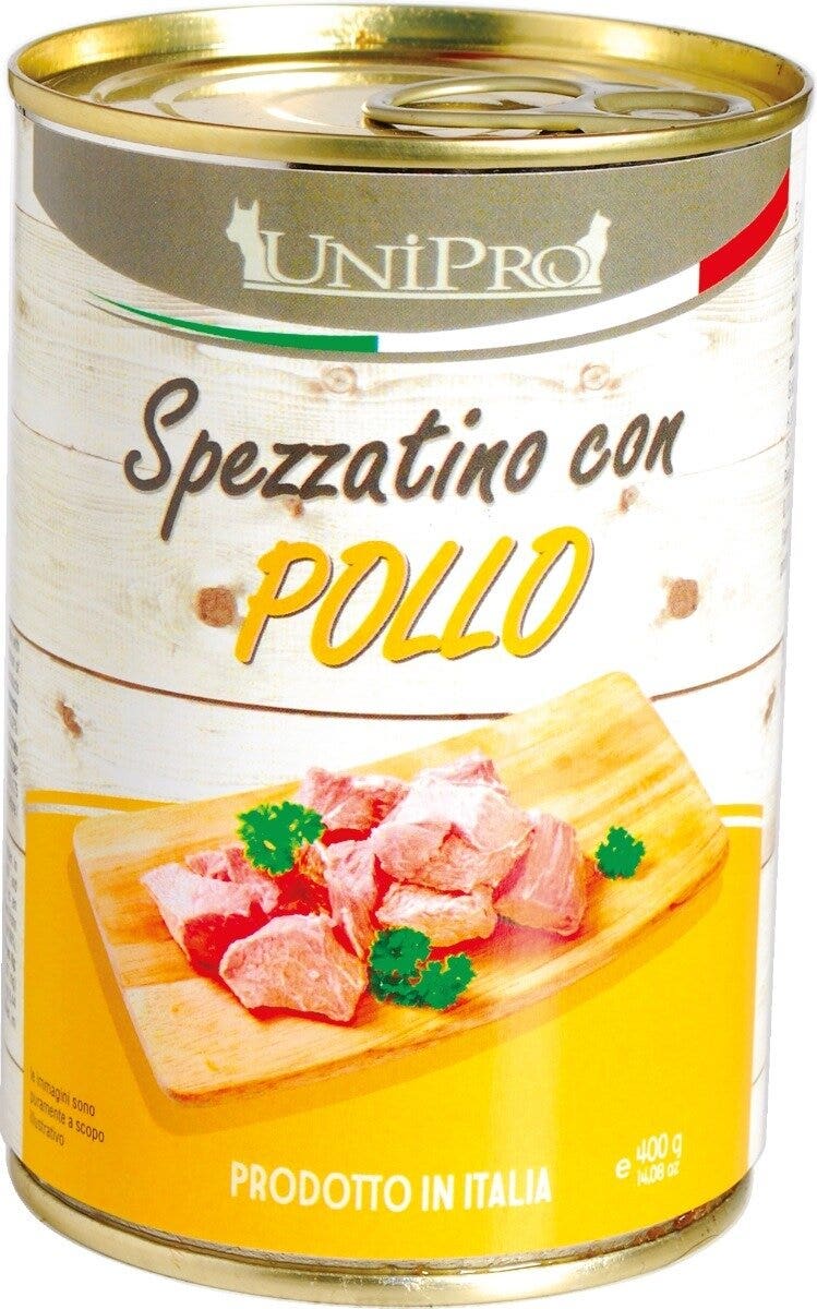 Unipro Spezzatino Con Pollo Cibo Umido Per Cani Adulti Barattolo 400g-1