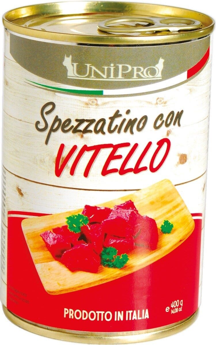 Unipro Spezzatino Con Vitello Cibo Umido Per Cani Adulti Barattolo 400g-1