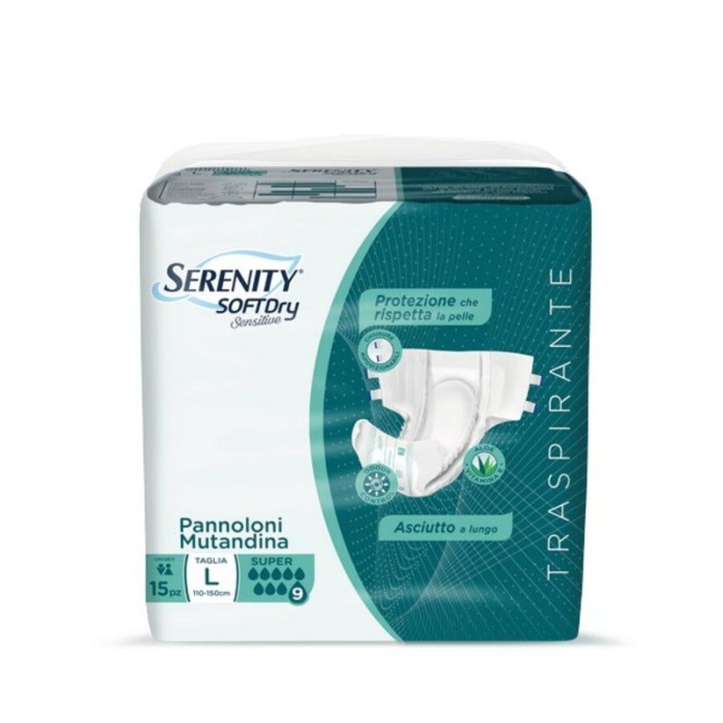 Serenity Soft Dry Sensitive Pannolone Mutandina Super Taglia L 15 Pezzi-1