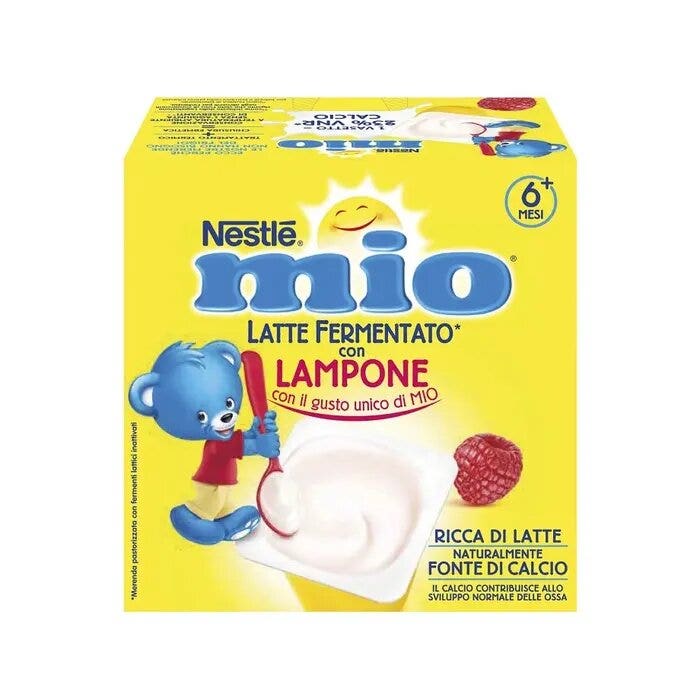 Nestlè Mio Merenda Latte Fermentato Lampone 4 Vasetti Da 100g-1