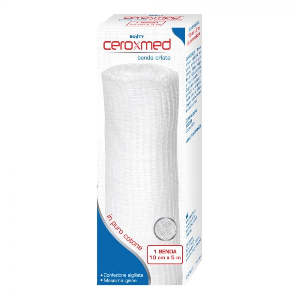 Ceroxmed Benda In Garza Idrofila Orlata 10x500cm 1 Pezzo-3