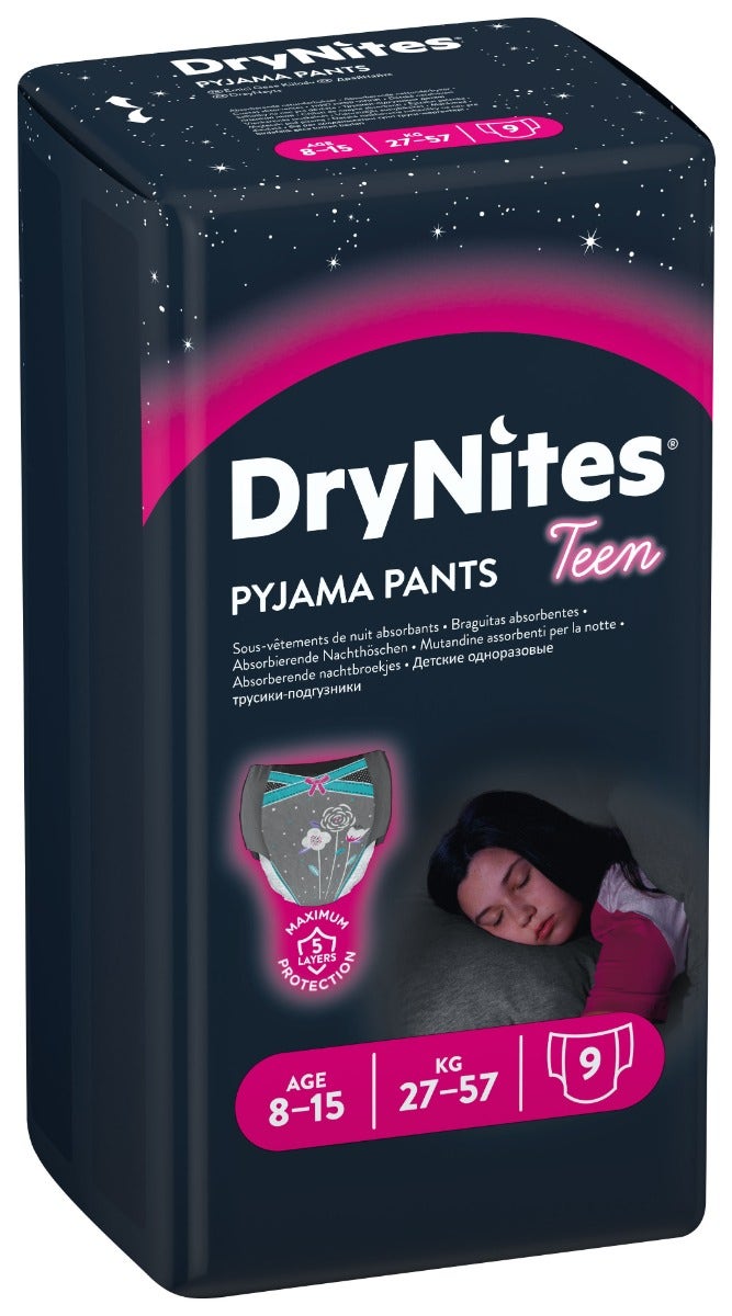 Huggies Drynites Girl Pyjama Pants Teen 27-57Kg 8-15 Anni 9 Pezzi-3
