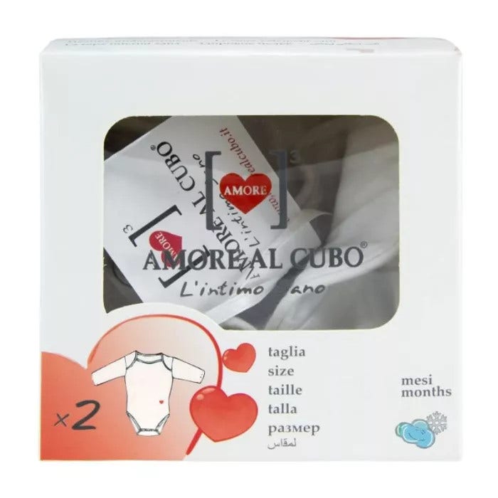 Amore Al Cubo L'intimo Sano Body manica lunga 9-12m-2