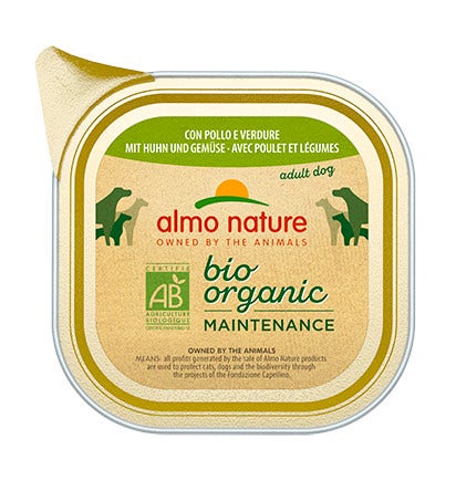 Almo Nature Bio Organic Maintenance Pollo Verdure Cibo Umido Cani Adulti Vaschetta 300g-2