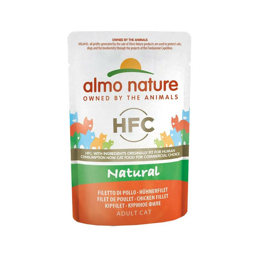 Almo Nature HFC Natural Cibo Umido Filetto Di Pollo Per Gatti Adulti Bustina 55g-1