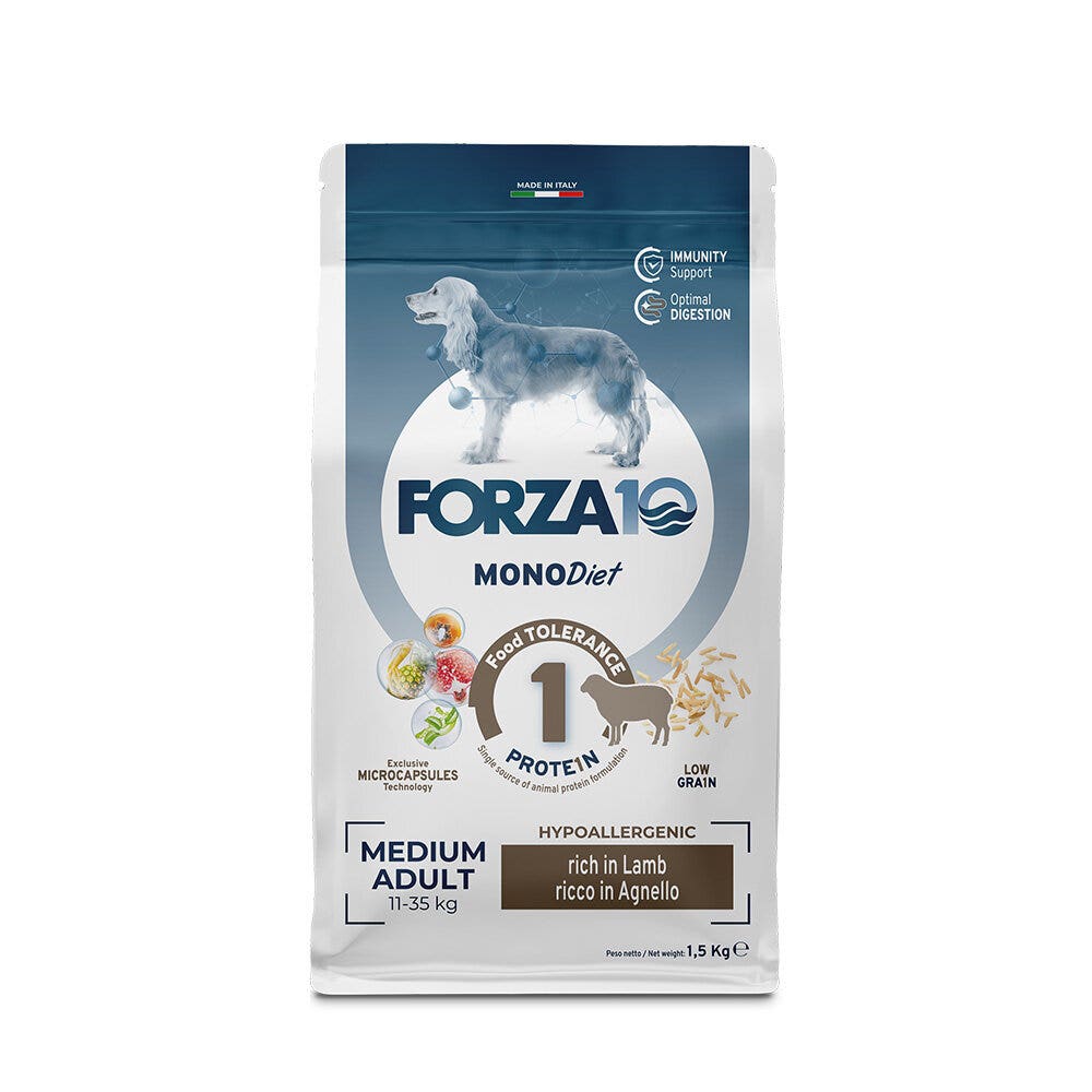 Forza10 Medium Diet Crocchette All'Agnello Cani Adulti Taglia Media Sacco 1,5kg-1