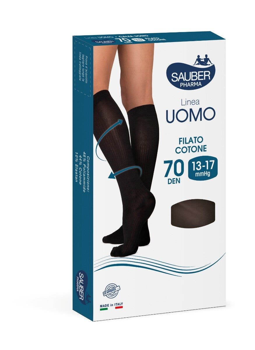 Sauber Linea Uomo Cotone Calza 70 Den Blu Taglia L/XL-3