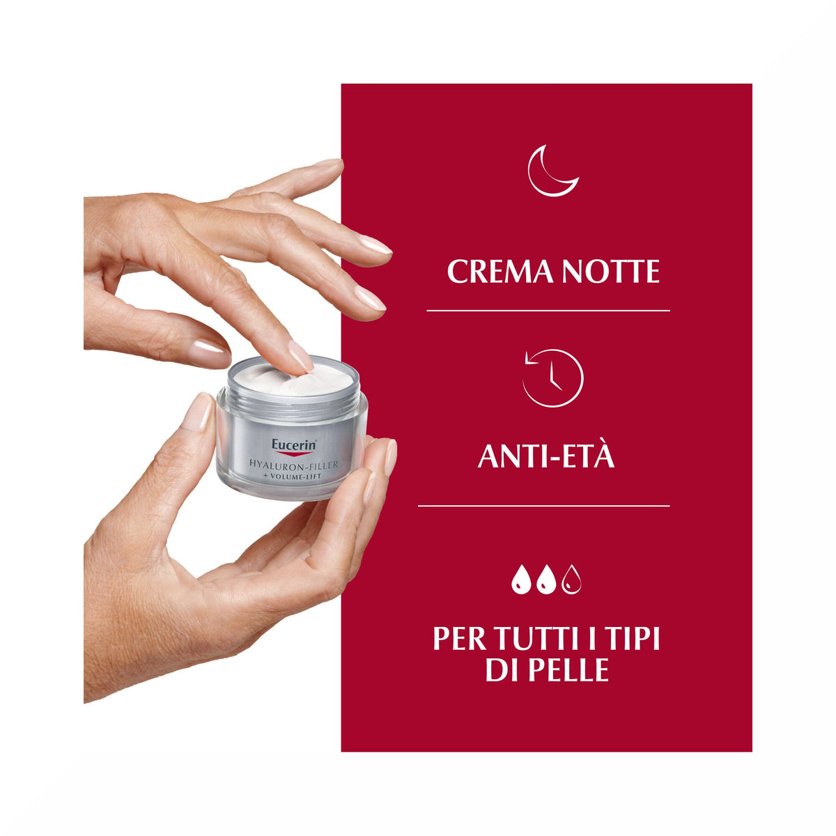 Eucerin Hyaluron-Filler+Volume-Lift Notte crema antirughe Pelle Normale 50ml-3