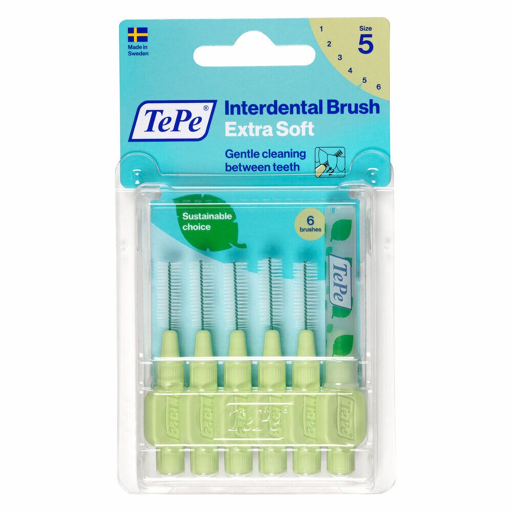 TePe Scovolino Extra Soft Verde Per Pulizia Interdentale Misura ISO 5 (filo 0,8 mm) 6 Pezzi-1