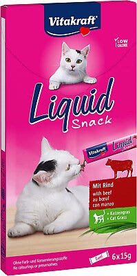 Vitakraft Liquid Snack Gusto Manzo Con Inulina Per Gatti Adulti Bustine 6x15g-2
