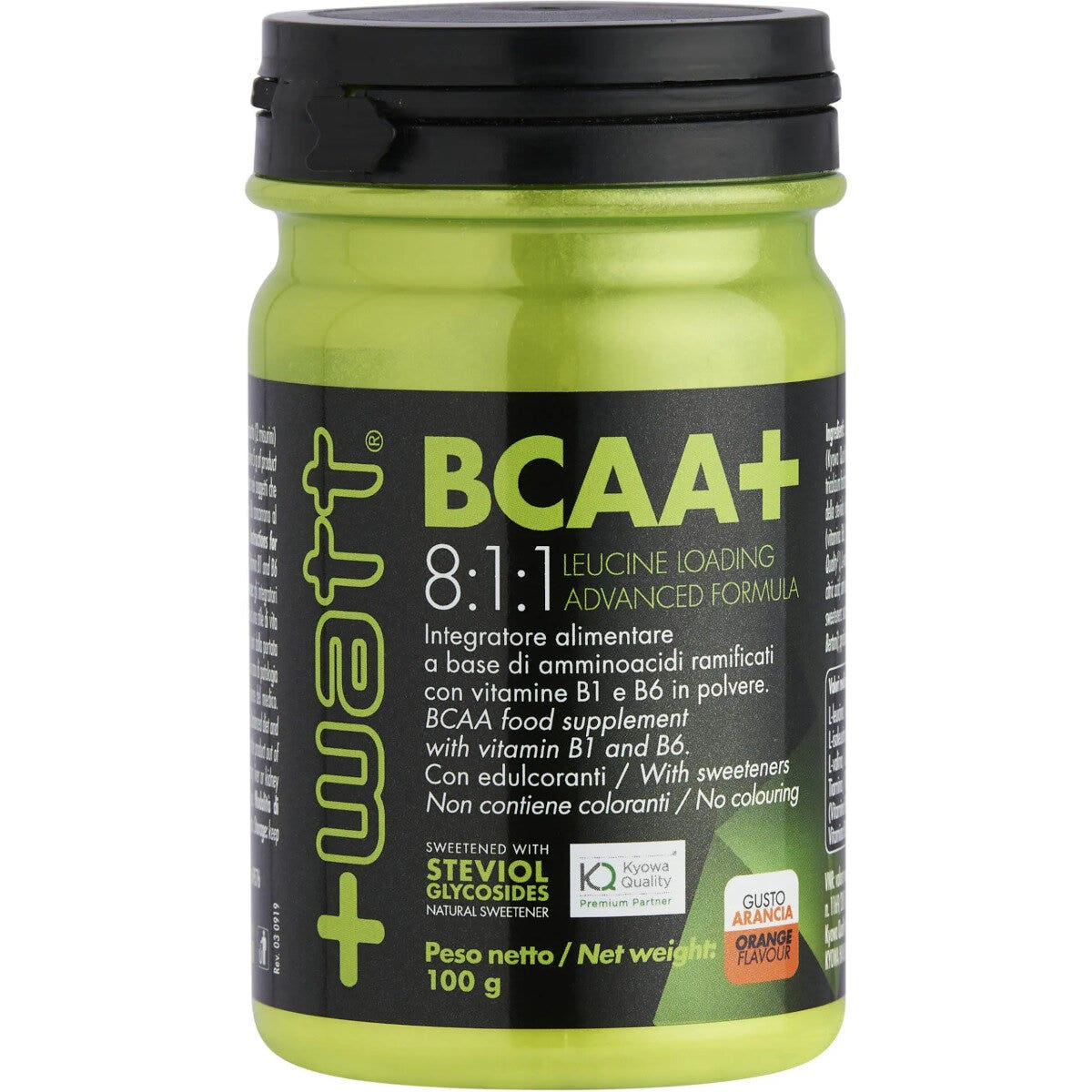 +Watt BCAA+ 8:1:1 Polvere Gusto Arancia 100g-3