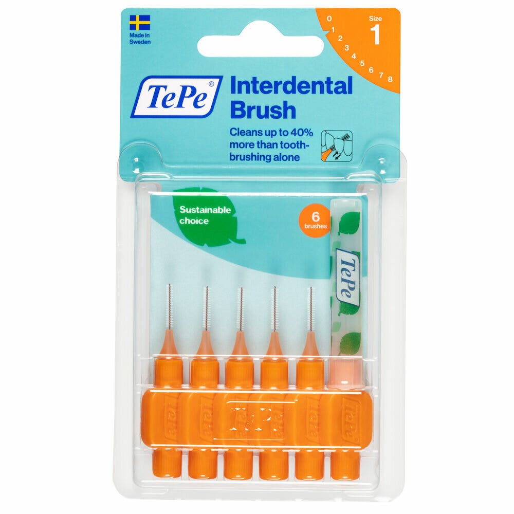 TePe Original Arancione Scovolino Per Pulizia Interdentale Misura ISO 1 filo 0,45 mm 6 Pezzi-1