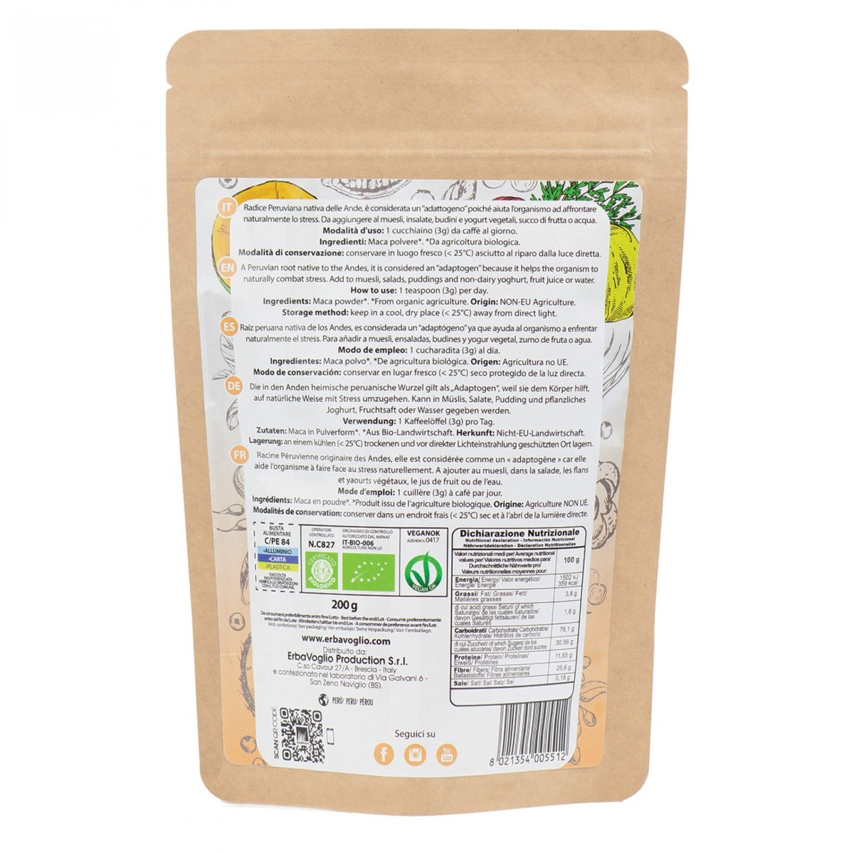 Maca Integrale Polvere Bio 200g-3