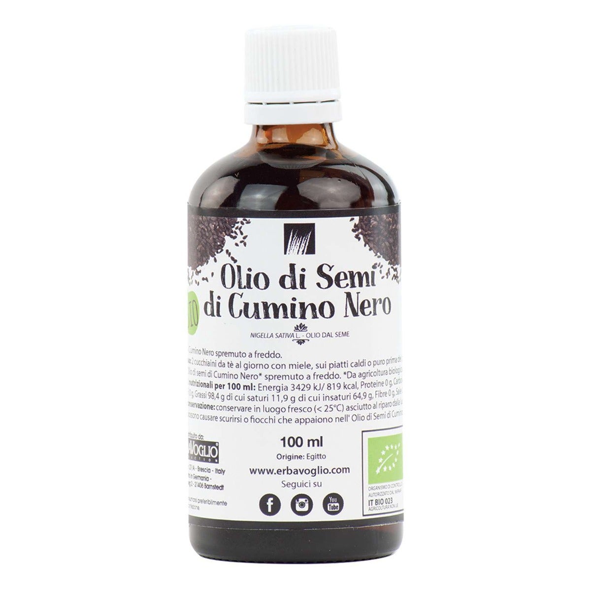 Erbavoglio Olio Di Semi Di Cumino Nero Bio 100ml-2