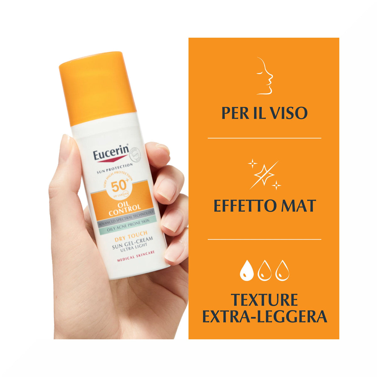 Eucerin Sun Oil Control SPF50+ Gel Crema 50ml Protezione Solare-3