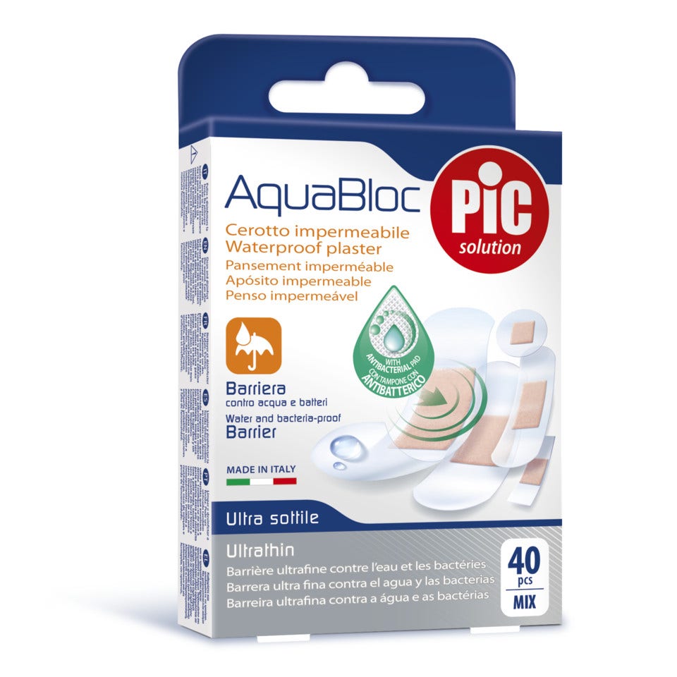 Cerotto Pic Aquabloc Mix Antibatterico 40 Pezzi-1