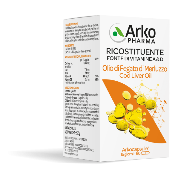 Arkopharma Olio Di Fegato Di Merluzzo 60 Perle