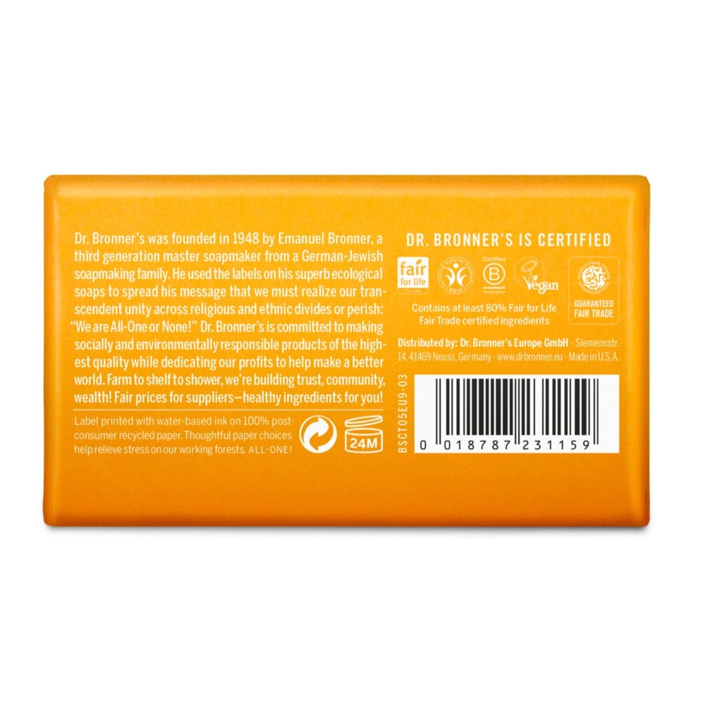 Dr. Bronner's Puro Sapone Solido Bio Agrumi 140g-2