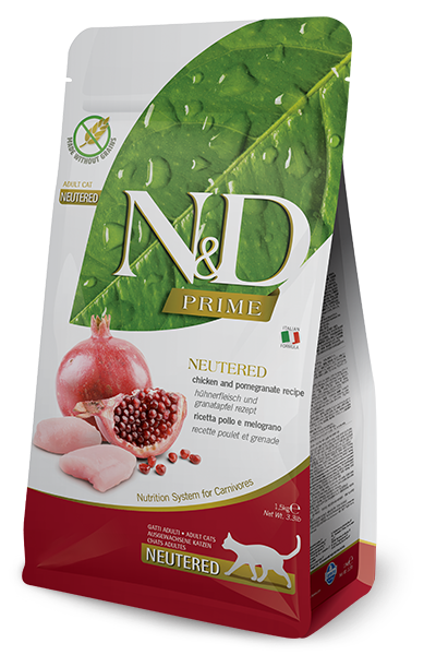Farmina N&D Prime Neutered Pollo E Melograno Gatti Adulti Sterilizzati Sacco 1,5kg-1