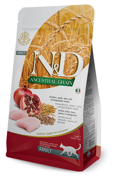 Farmina N&D Ancestral Grain Pollo E Melograno Gatti Adulti Sacco 300g-1