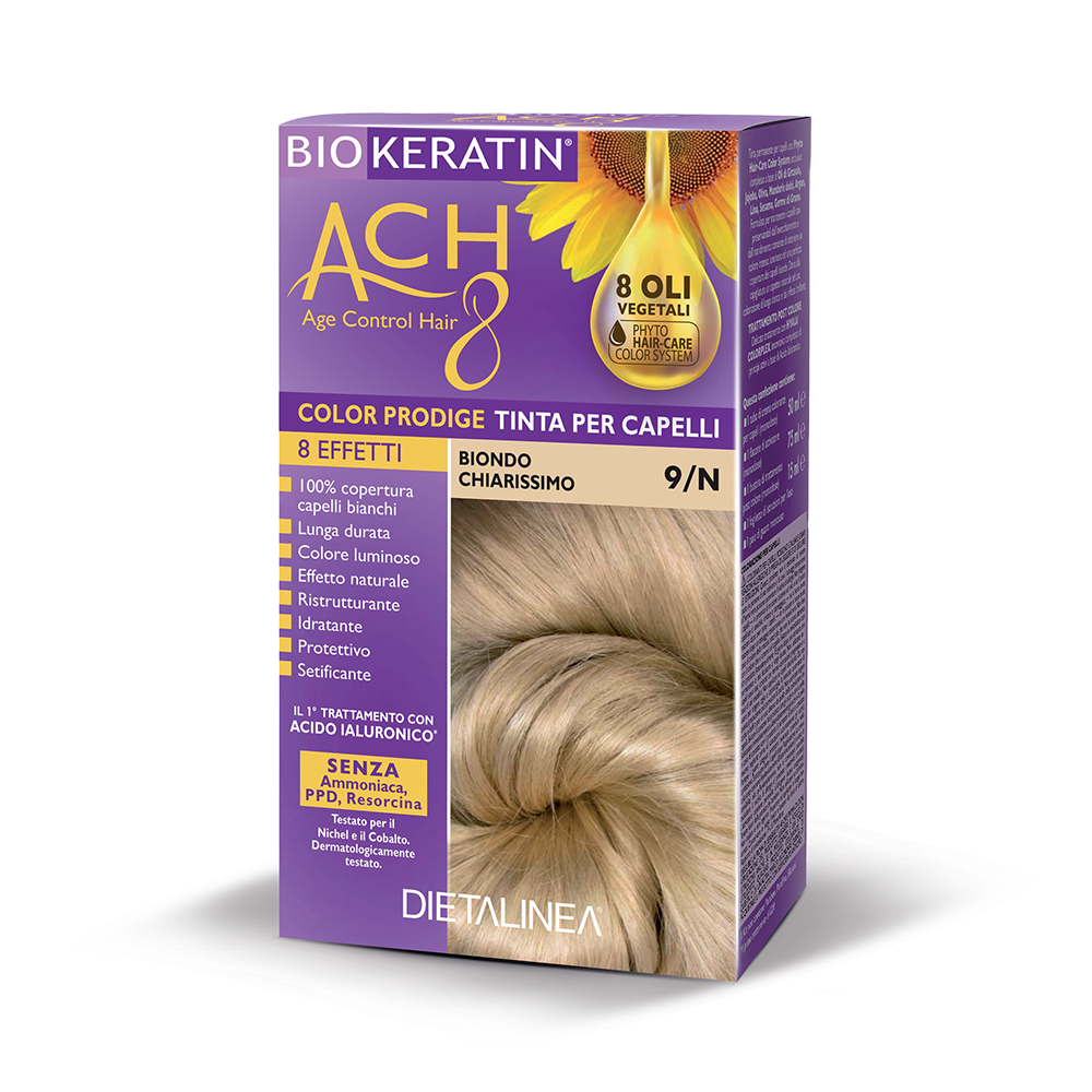 Biokeratin Ach8 Tinta per Capelli Biondo Chiarissimo 9/N 1 Pezzo-1