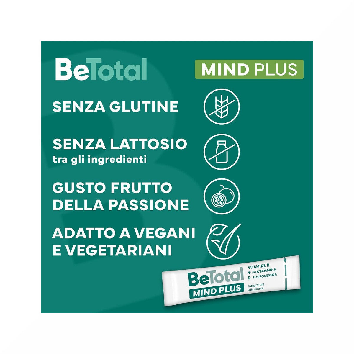Be-Total Mind Plus Integratore Alimentare Vitamina B Fosfoserina Glutammina Stanchezza Mentale 20 Bustine-6