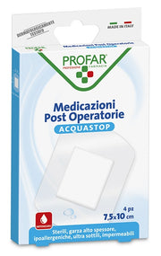 Acquastop Medicazione Post Operatoria 7,5x10 cm Profar Med 4 Pezzi-0