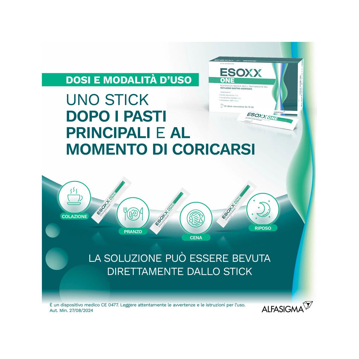 Esoxx One 20 Bustine Stick Pack 10ml - Sollievo Reflusso-7