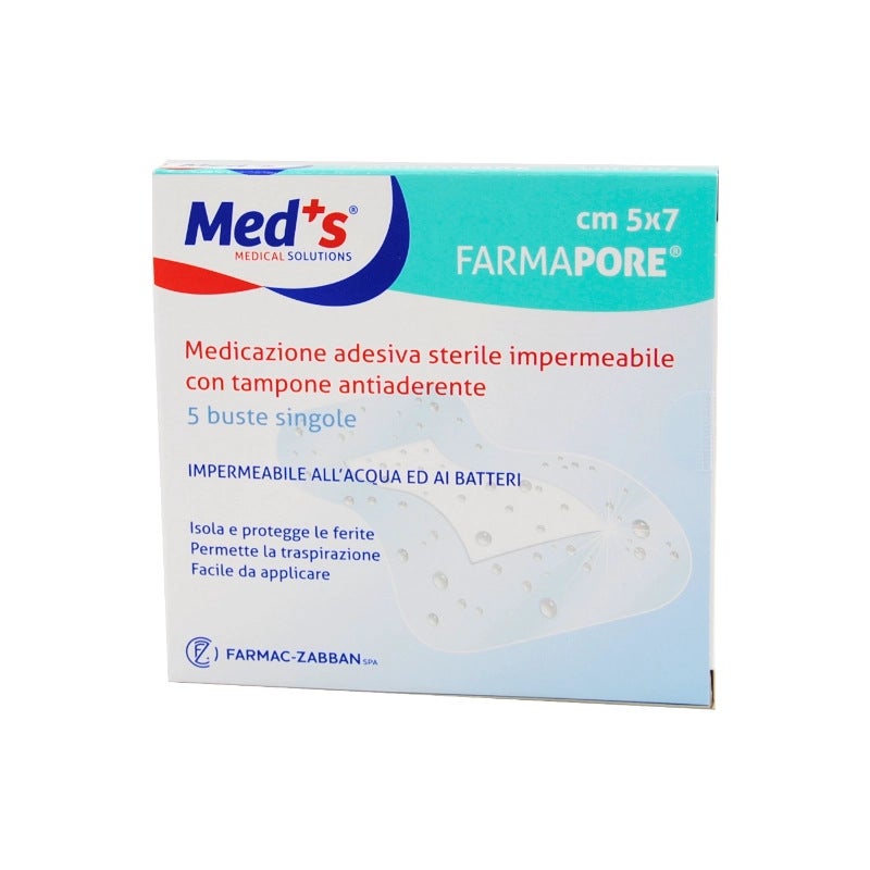 Meds Fermapore Medicazione Adesiva Sterile Impermeabile 5x7cm 5 Pezzi-2