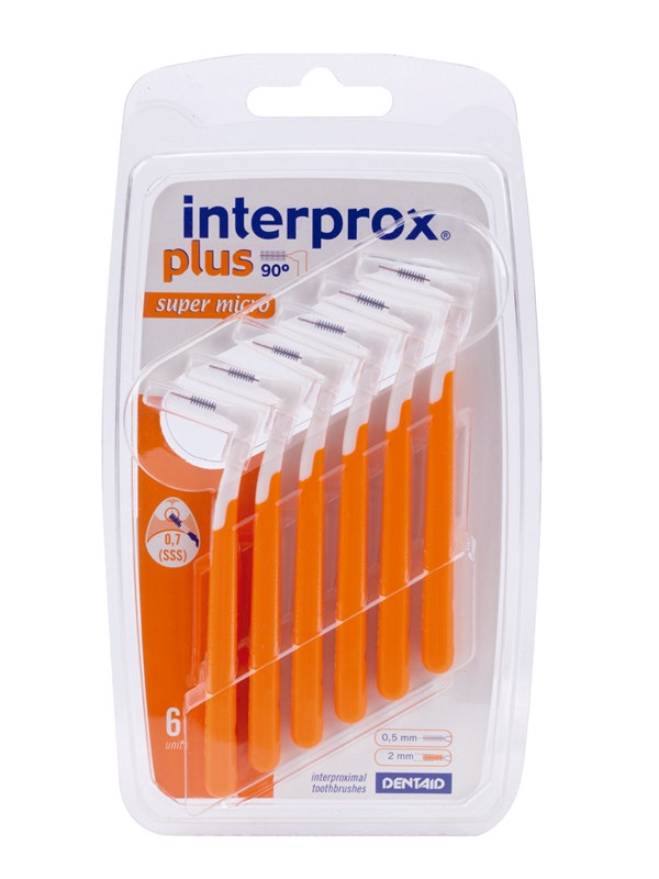 Interprox Plus Super Micro Scovolino Angolato Spazi Interdentali 0,7mm Blister 6 Pezzi-4