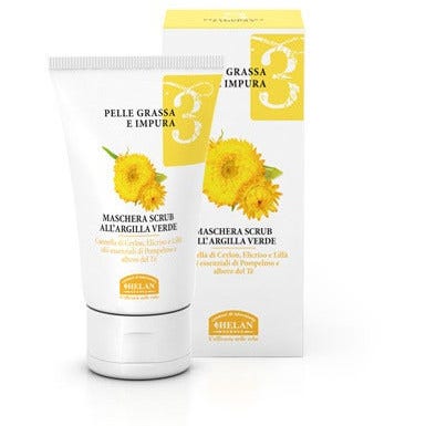 Helan Linea 3 Maschera Scrub Argilla Verde Pelle Grassa 50ml-2