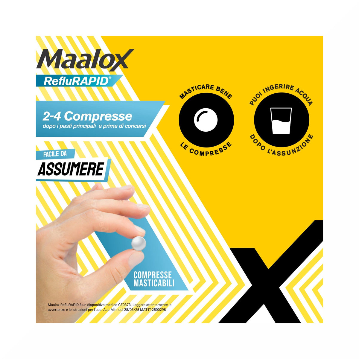 Maalox Reflurapid Blocca il Reflusso Neutralizza il Bruciore da Iperacidità 40 Compresse-6