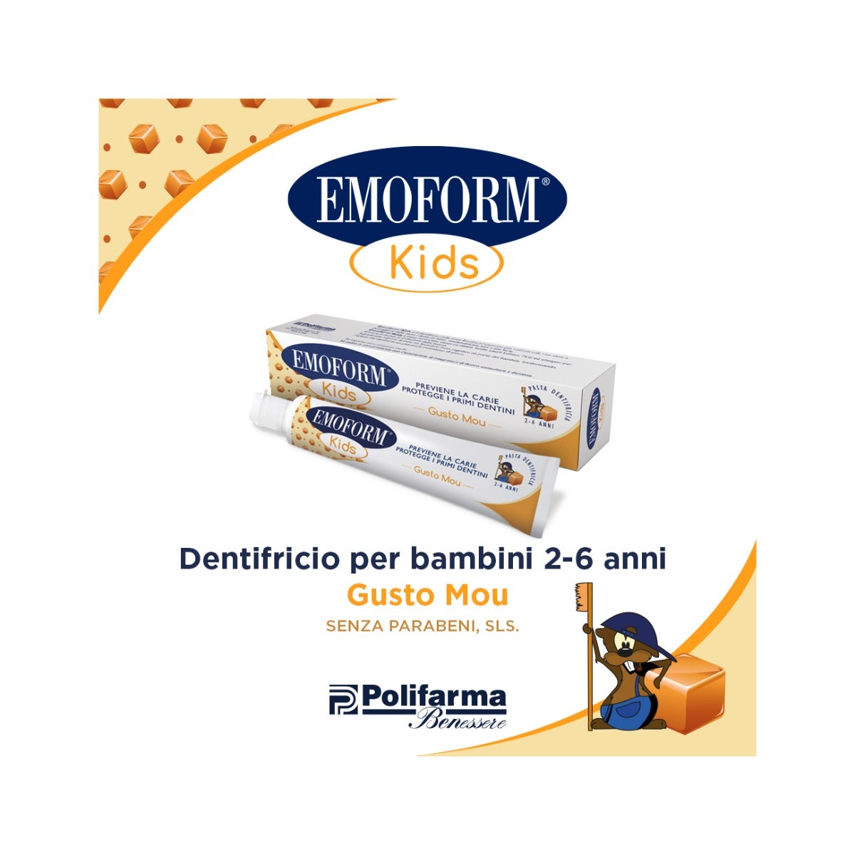 Emoform Kids Pasta Dentifricia Gusto Mou 2-6 Anni 50ml-3