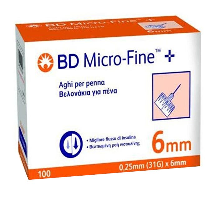 BD Micro-Fine + 0,25mm (31G) x 6mm 100 Pezzi-1