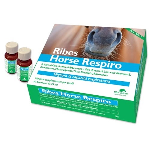 Nbf Lanes Ribes Horse Respiro Mangime Complementare Per Equini 30 Flaconi Da 25ml-1