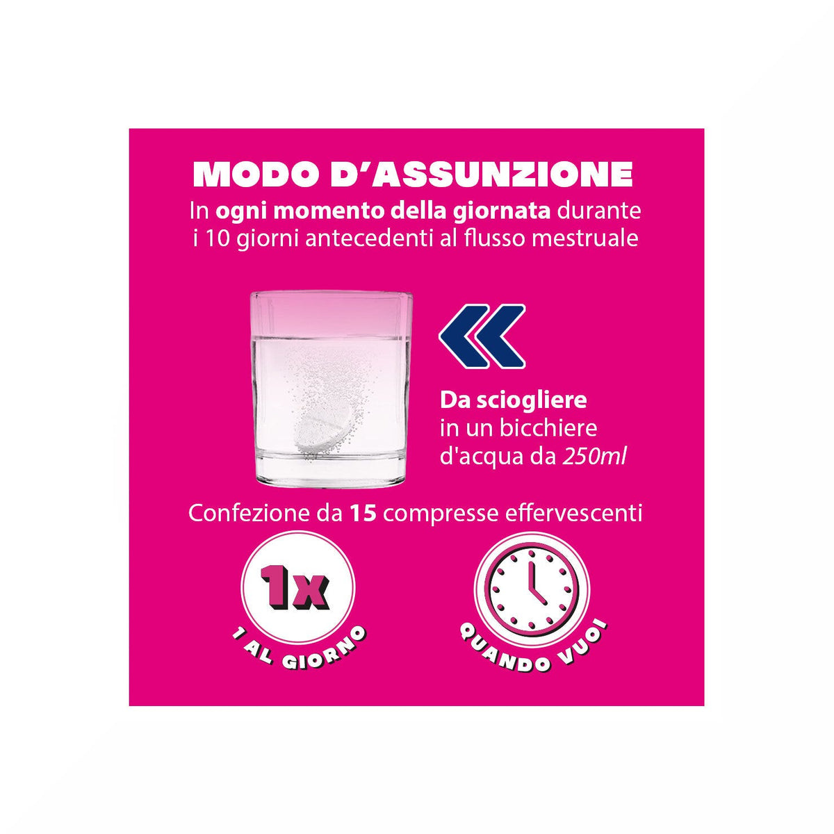 Buscofen Premestruale Integratore Alimentare, Magnesio, Vitamina B6, Vitamina E e Calcio, 15 Compresse Effervescenti-12