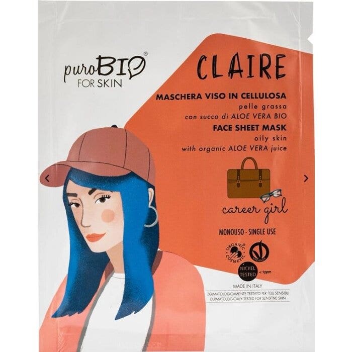 Purobio For Skin Claire Maschera Monouso Viso in Cellulosa Carrer Girl-1