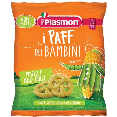 Plasmon Paff Dei Bambini Piselli E Mais 15g  - 2