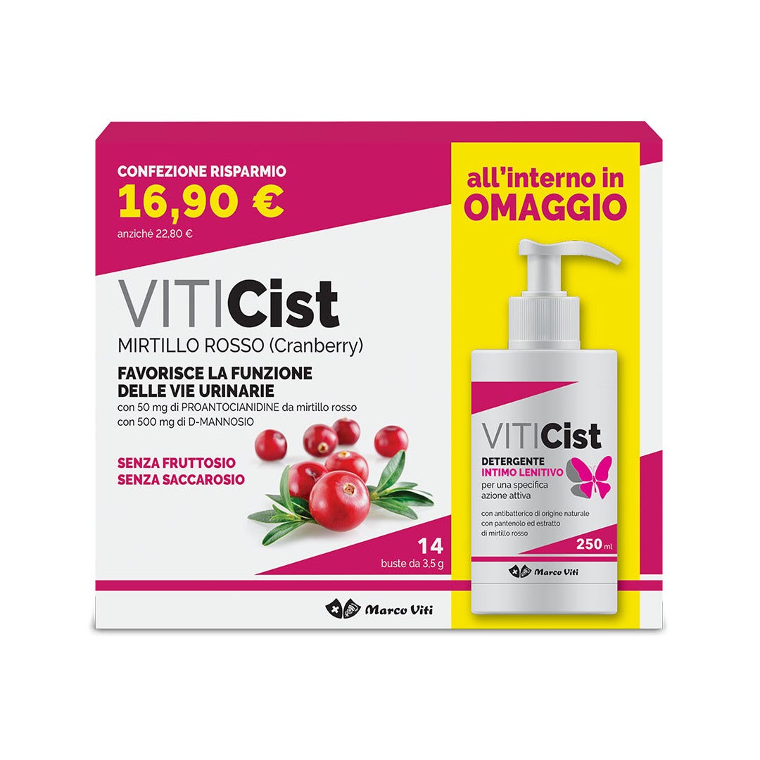 Viti Cist Mirtillo Senza Fruttosio 14 Bustine + Detergente Intimo 250ml-5