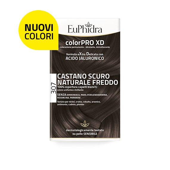 Euphidra ColorPro XD Kit Tinta Capelli 307 Castano Scuro Naturale Freddo-1