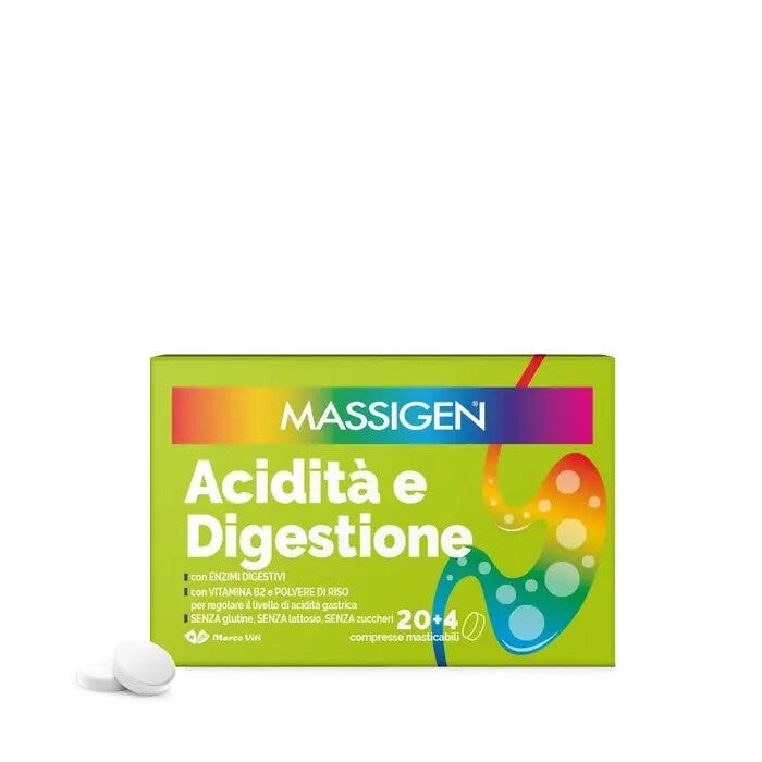 Massigen Acidità E Digestione 24 Compresse Masticabili-2