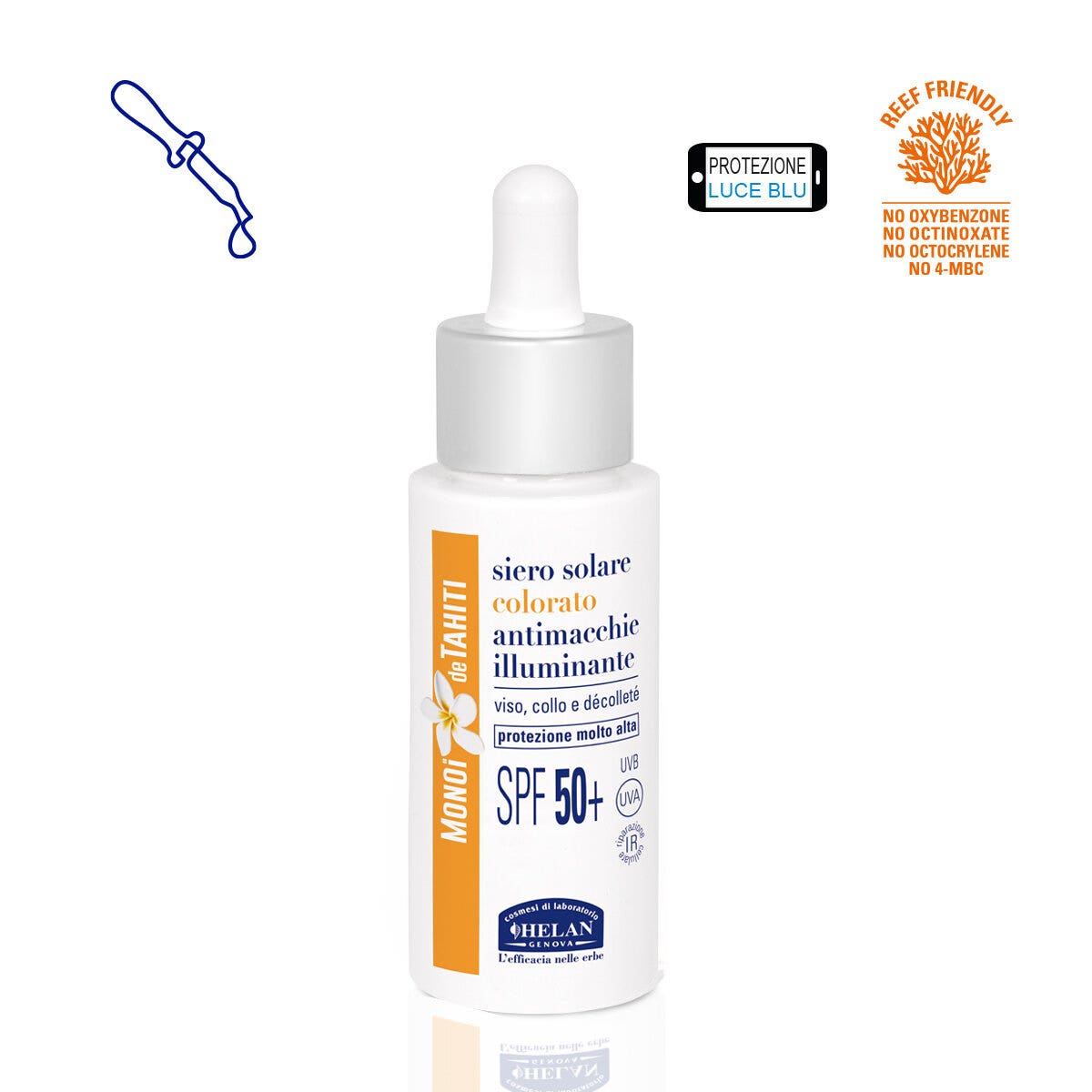Helan Monoi De Tahiti Siero Solare Colorato Antimacchie Illuminante 30ml SPF50+-1