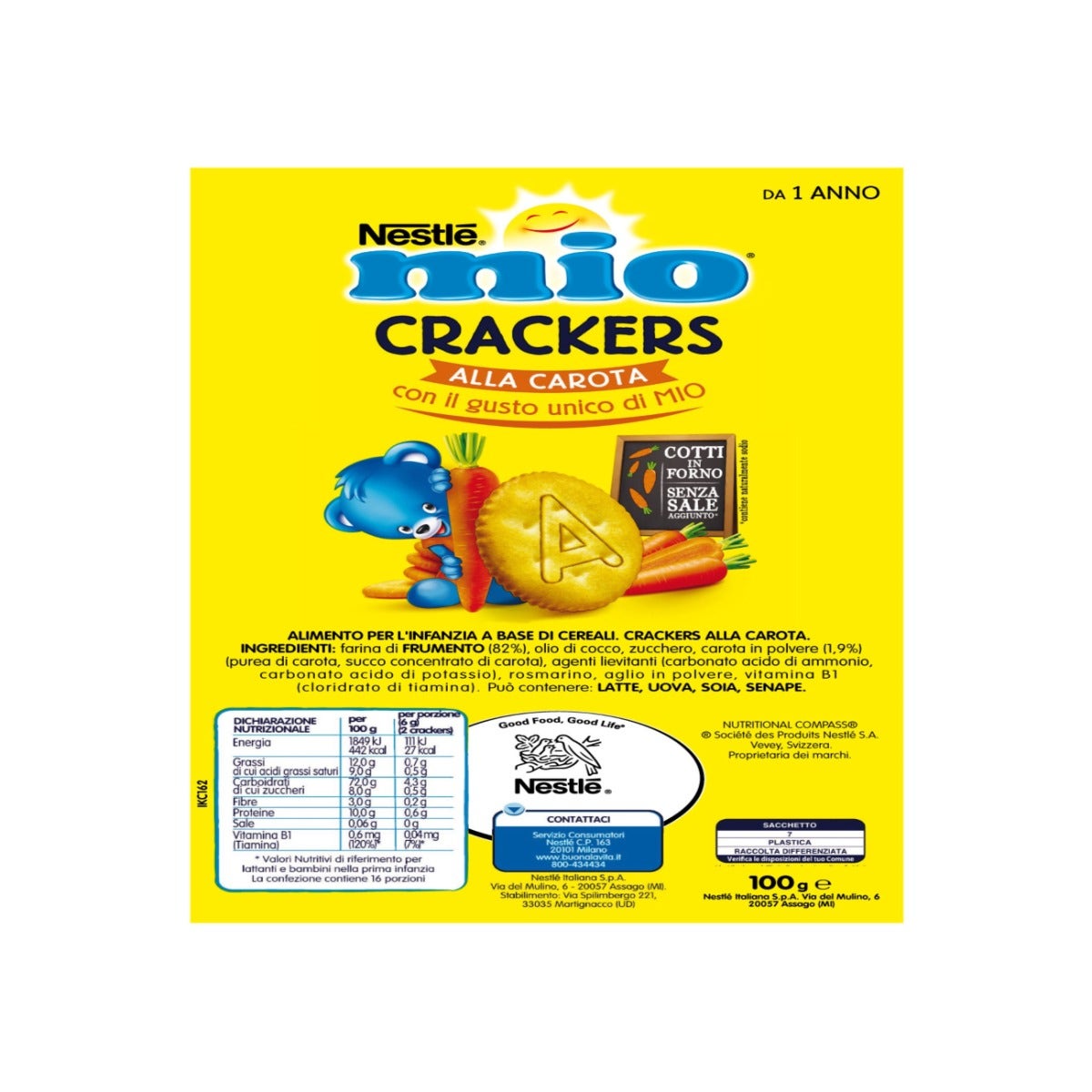 Nestlè Mio Crackers Alla Carota Da 12 Mesi Sacchetto 100g-4